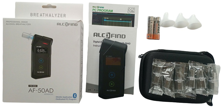 bộ sản phẩm máy đo nồng độ cồn dùng phểu thổi