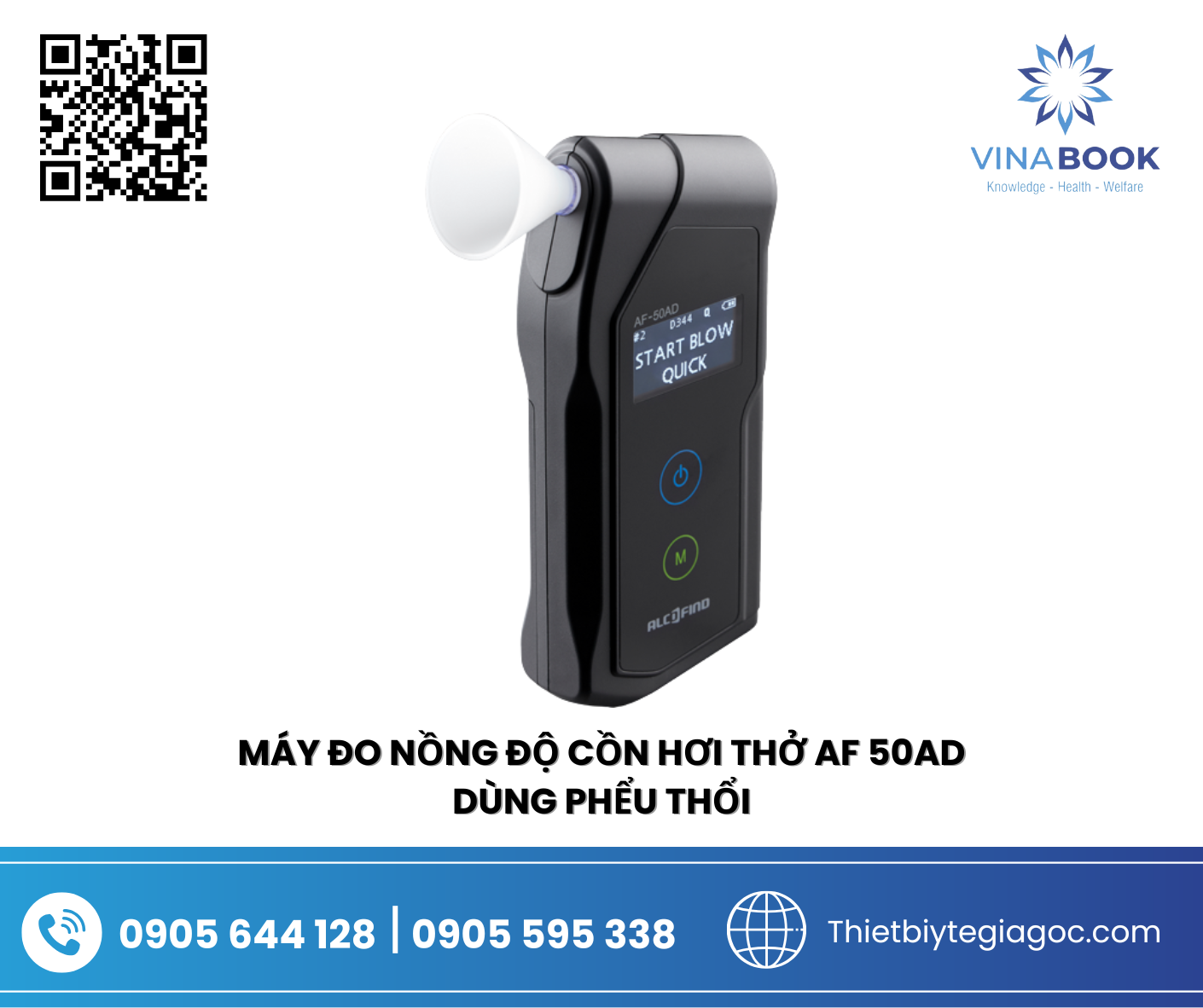 Máy đo nồng độ cồn hơi thở AF 50AD dùng phểu thổi May-do-nong-do-con-hoi-tho-AF-50AD-dung-pheu-thoi