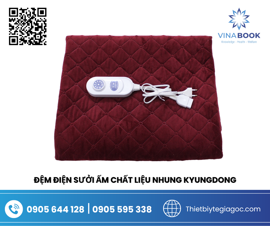 Đệm điện sưởi ấm chất liệu nhung cao cấp Kyungdong Đệm điện sưởi ấm chất liệu nhung cao cấp Kyungdong