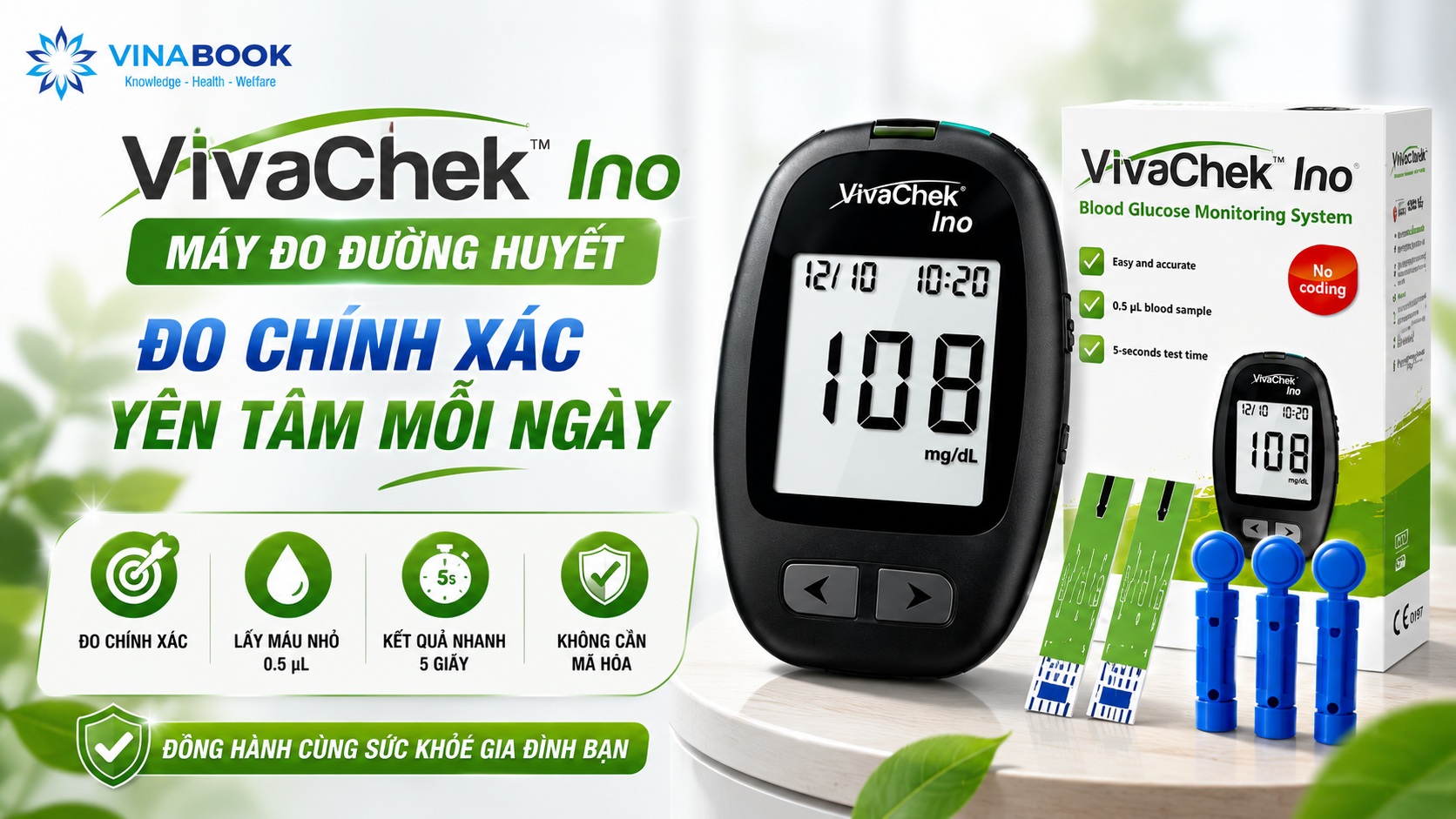 máy đo đường huyết viva check ino thiết bị y tế giá gốc đà nẵng
