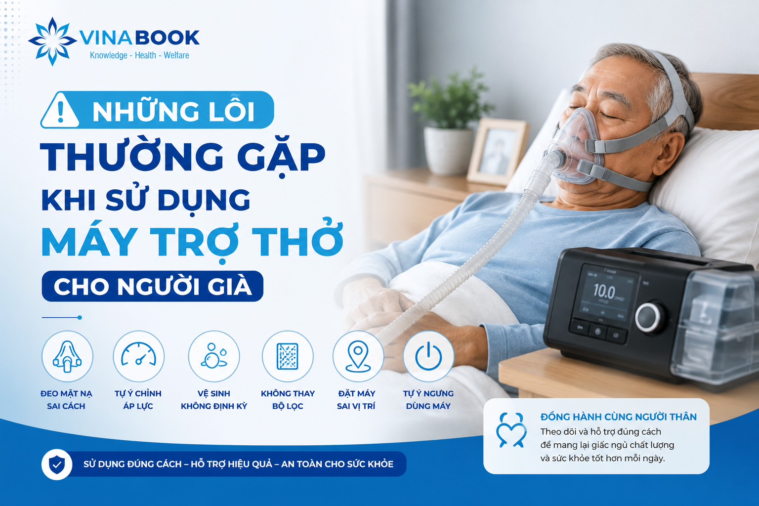 những lỗi thường gặp khi sử dụng máy trợ thở cho người già